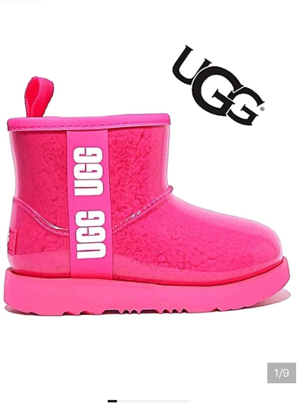 UGG Classic Clear Vinyl Mini Kids Youth Ankle Booties